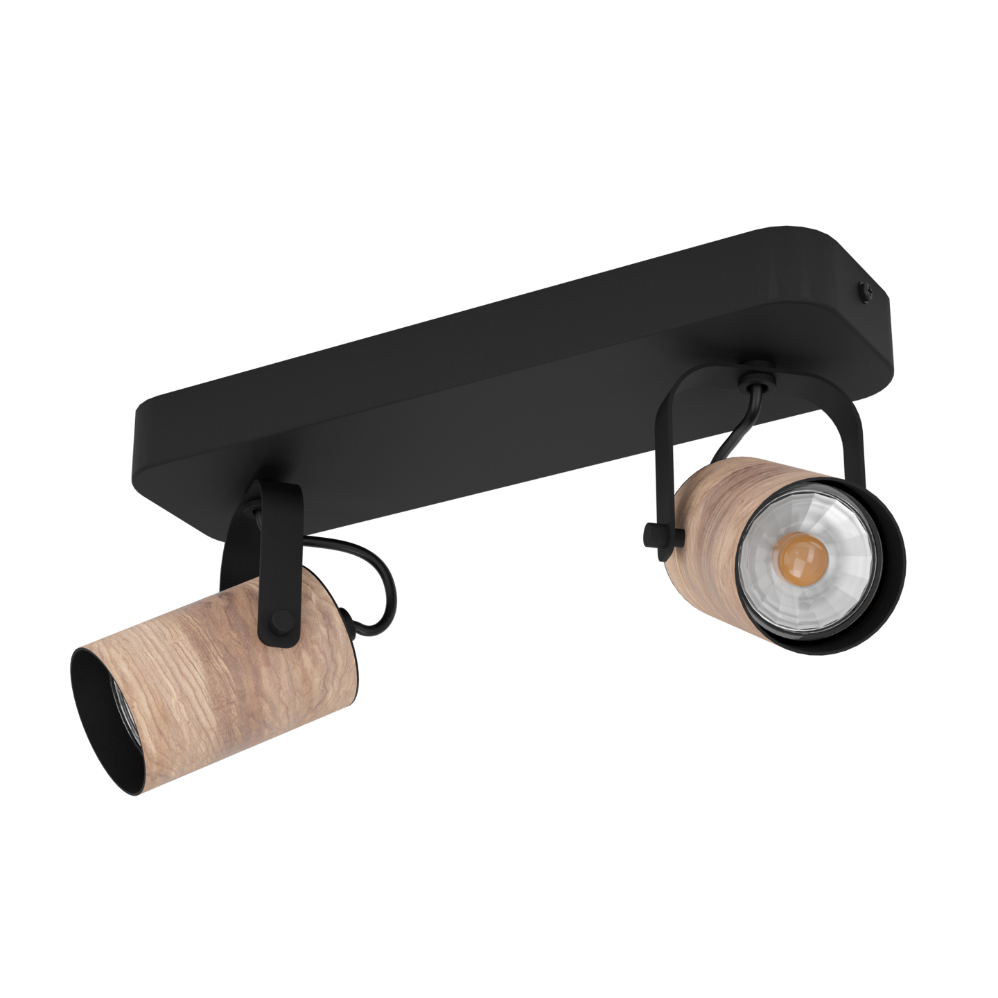 Spottivalaisin EGLO Cayuca led 2x3W 28x10cm musta/puu