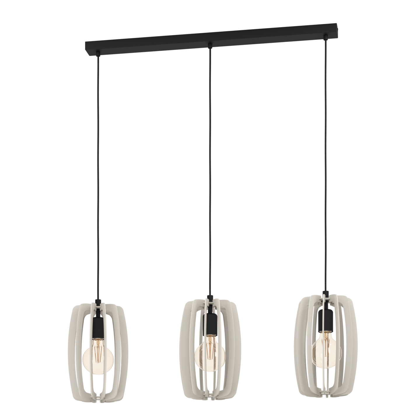 Riippuvalaisin EGLO Bajazzara 3-osainen 3x40W 89x19cm harmaa/musta