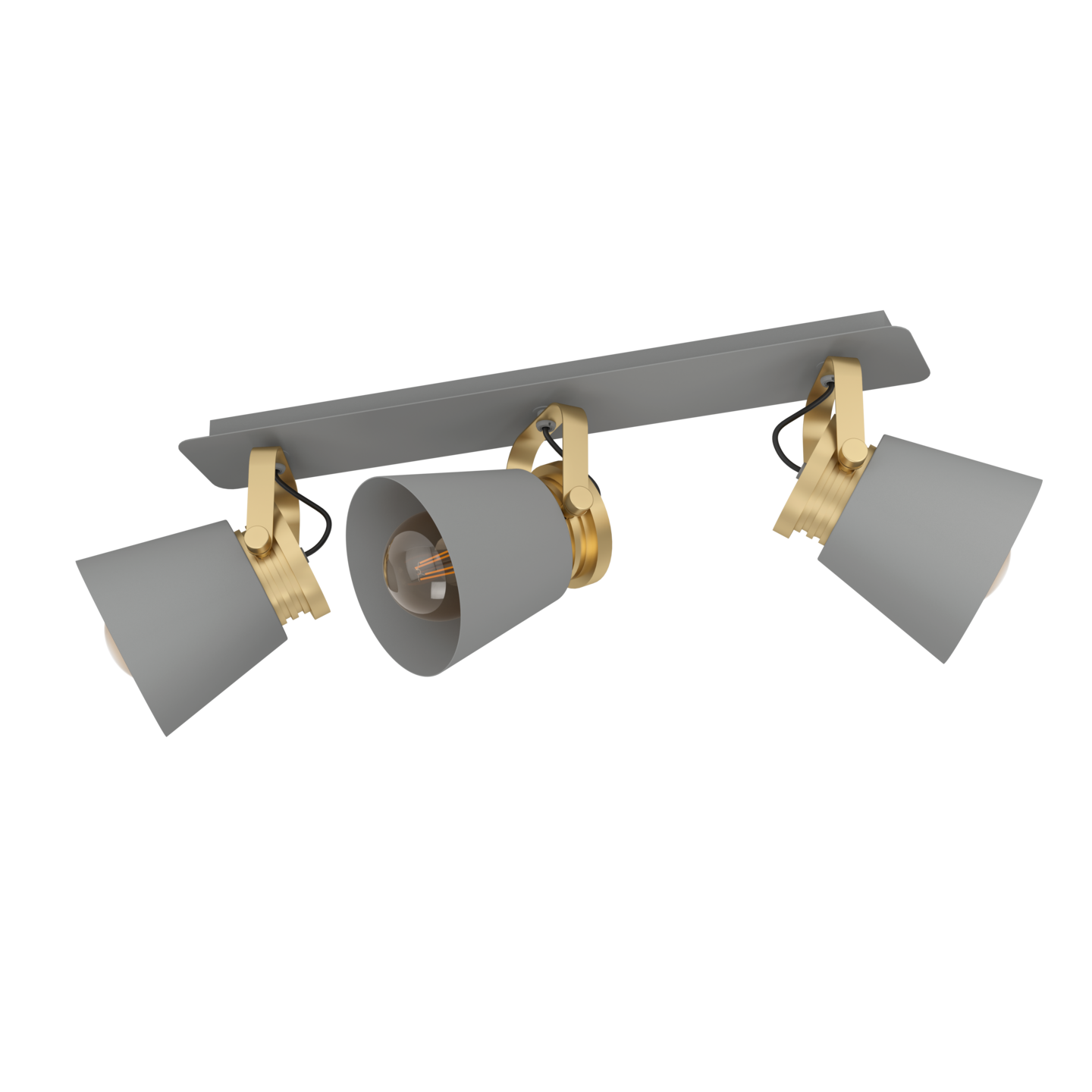 Spottivalaisin EGLO Twicken 3-osainen 2x40W 59x20,5cm harmaa/kulta