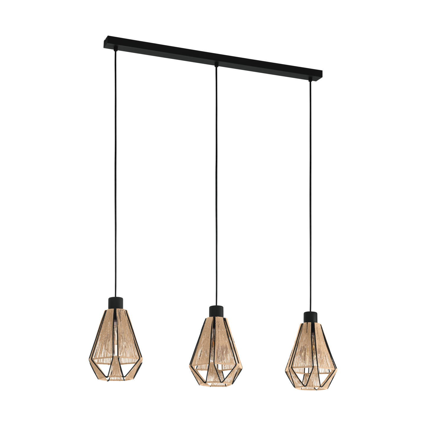 Riippuvalaisin EGLO Adwickle 3-osainen 3x40W 87x14,5cm köysi/musta