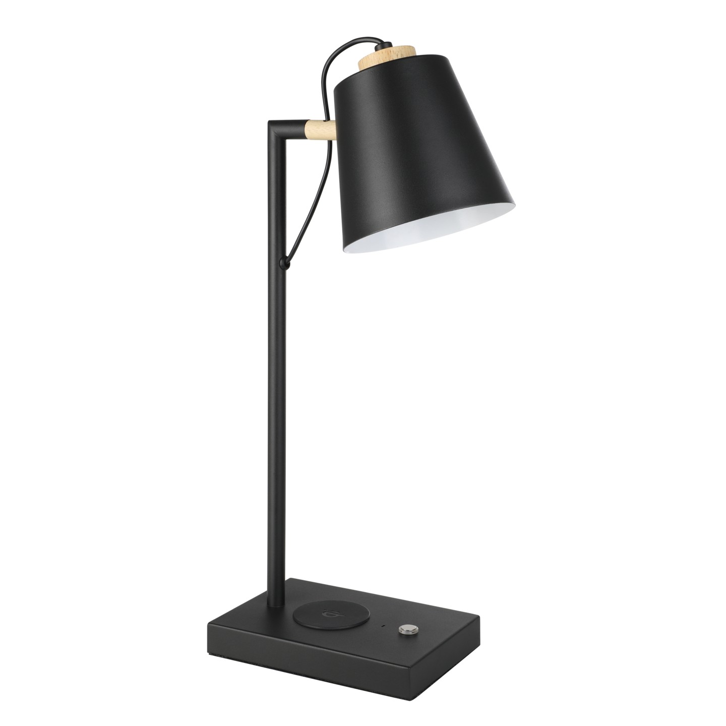 Pöytävalaisin EGLO Lazey-QI led latausasemalla 5,5W 24x13,5x50cm musta/puu