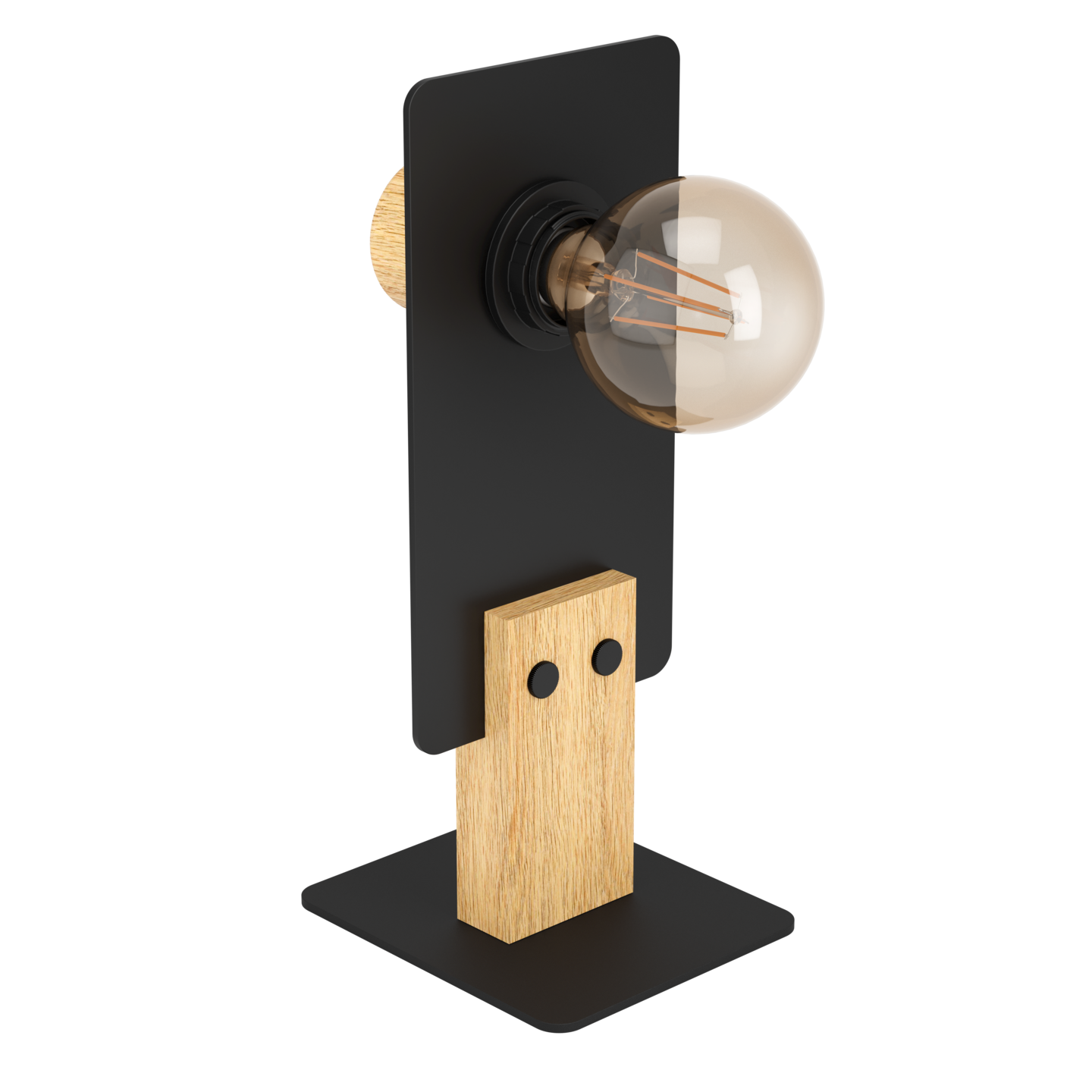 Pöytävalaisin EGLO Bramerton 40W 12x14x31cm puu/musta