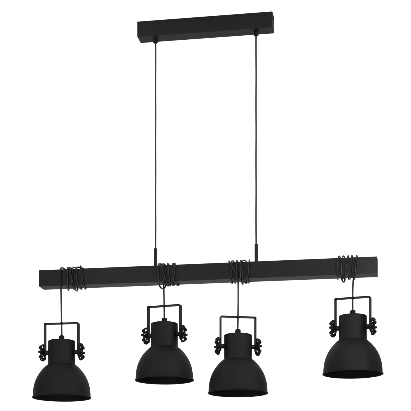 Riippuvalaisin EGLO Shirebrook 4-osainen 4x40W 100x25cm musta