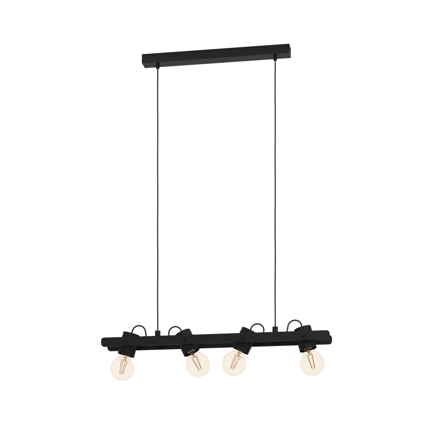 Riippuvalaisin EGLO Plimsoll 4-osainen 4x15W 77x9,5cm musta