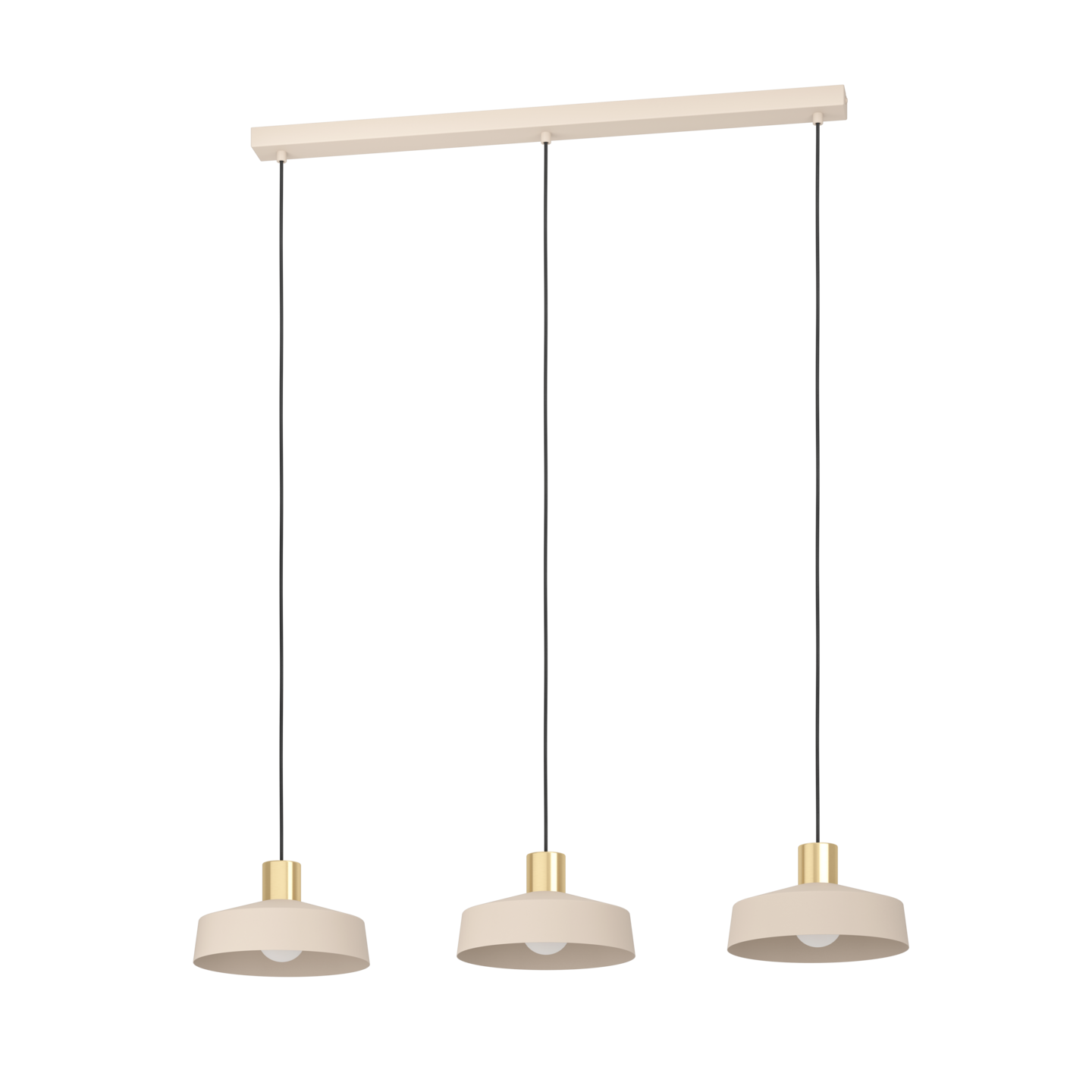 Riippuvalaisin EGLO Valdiola 3-osainen 3x40W 93x23cm harjattu messinki/hiekka