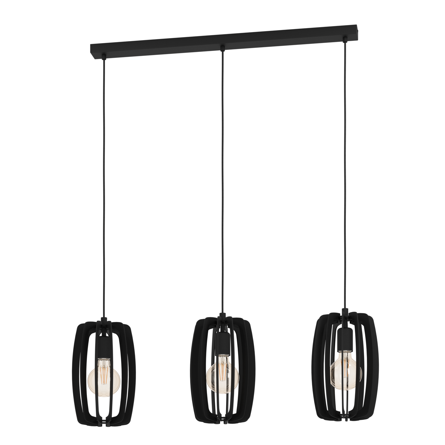 Riippuvalaisin EGLO Bajazzara 3-osainen 3x40W 89x19cm musta