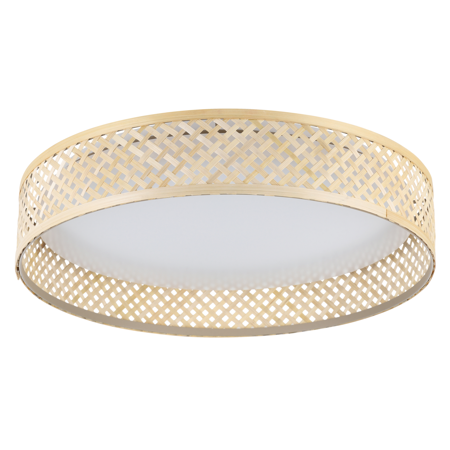 Plafondi EGLO Luppineria led 24W 38cm valkoinen/rottinki