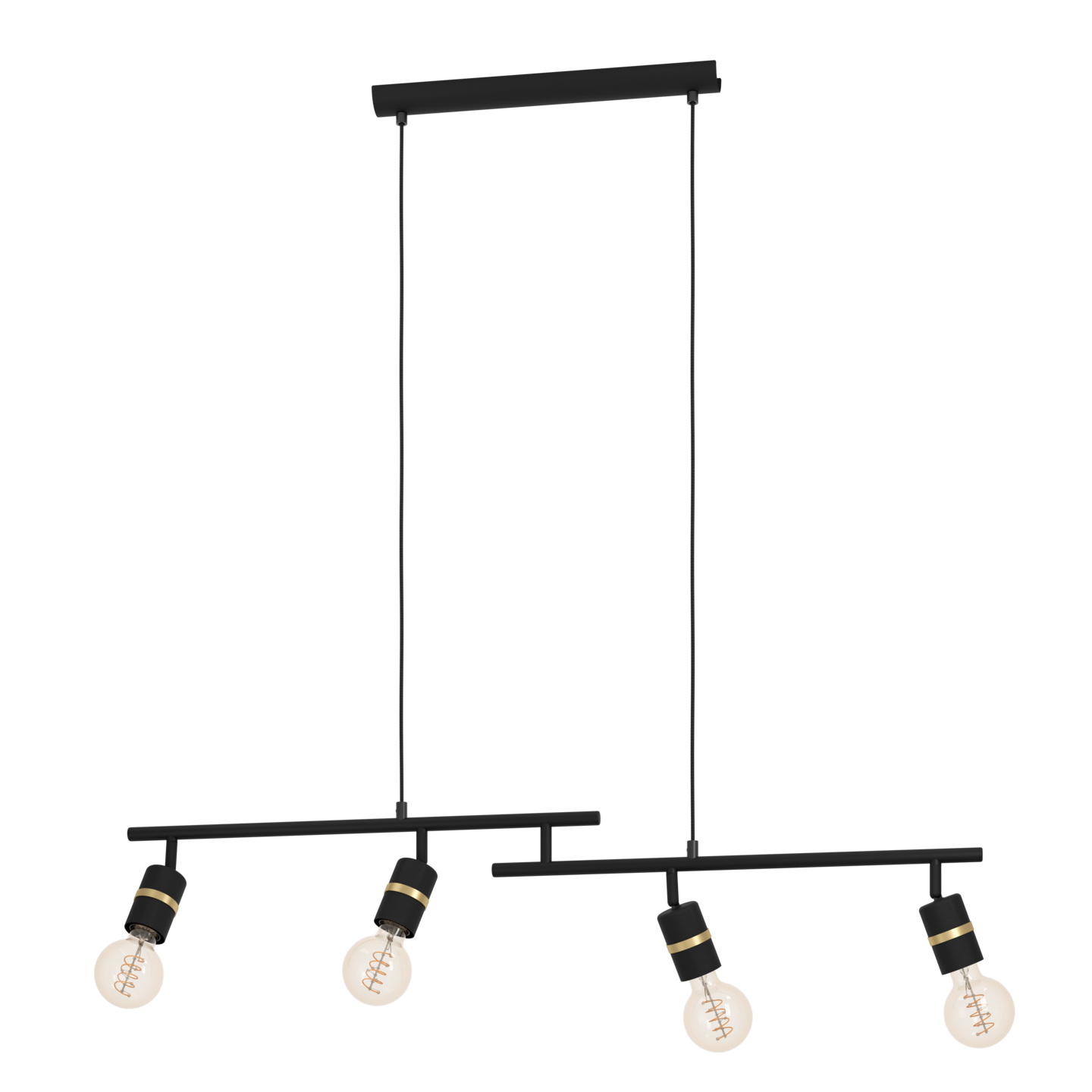 Riippuvalaisin EGLO Lurone 4-osainen 4x10W 100x5cm musta/messinki