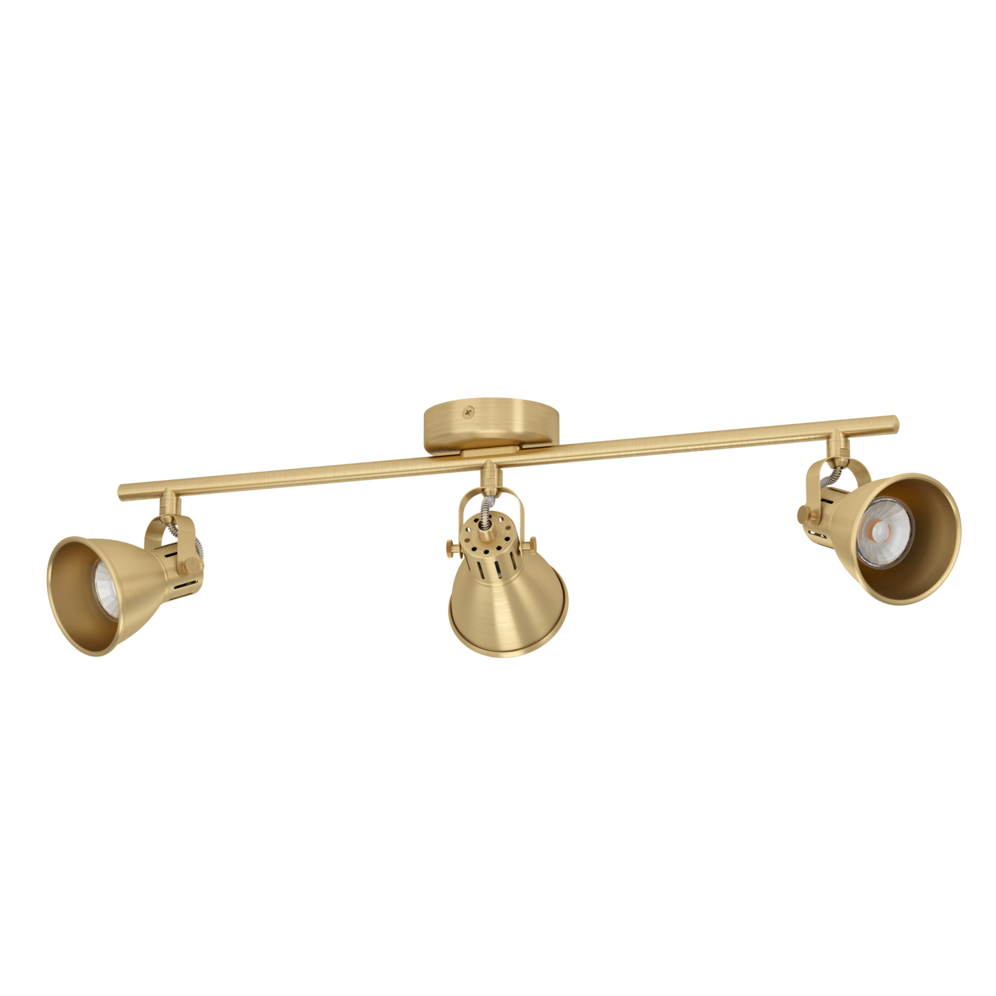 Spottivalaisin EGLO Seras 3-osainen 3x3W 59,5x6,5cm harjattu messinki/kulta