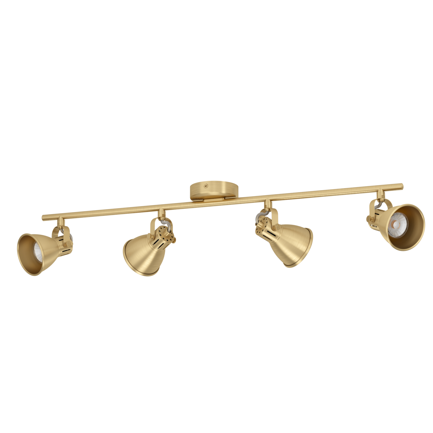 Spottivalaisin EGLO Seras 4-osainen 4x3W 77x6,5cm harjattu messinki/kulta