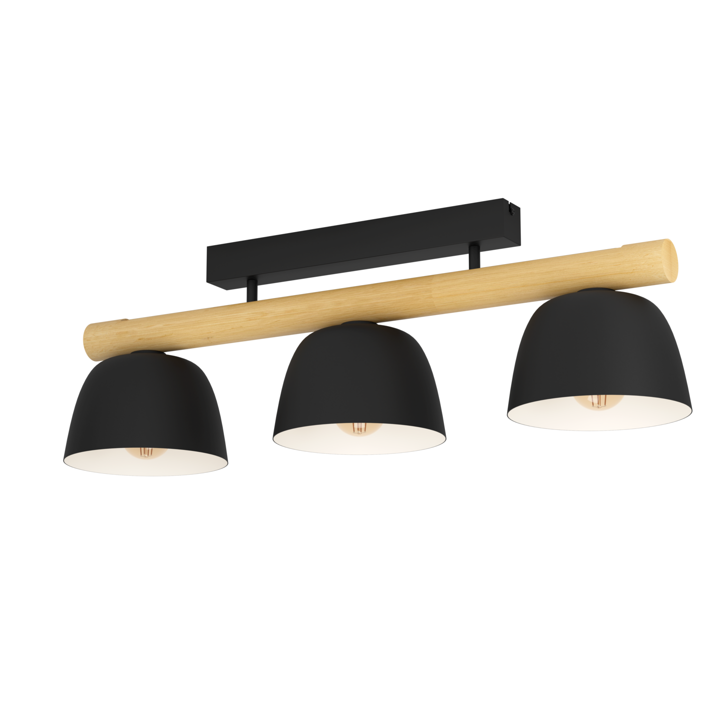 Kattovalaisin EGLO Sherburn 3-osainen 3x40W 80x20cm musta/puu