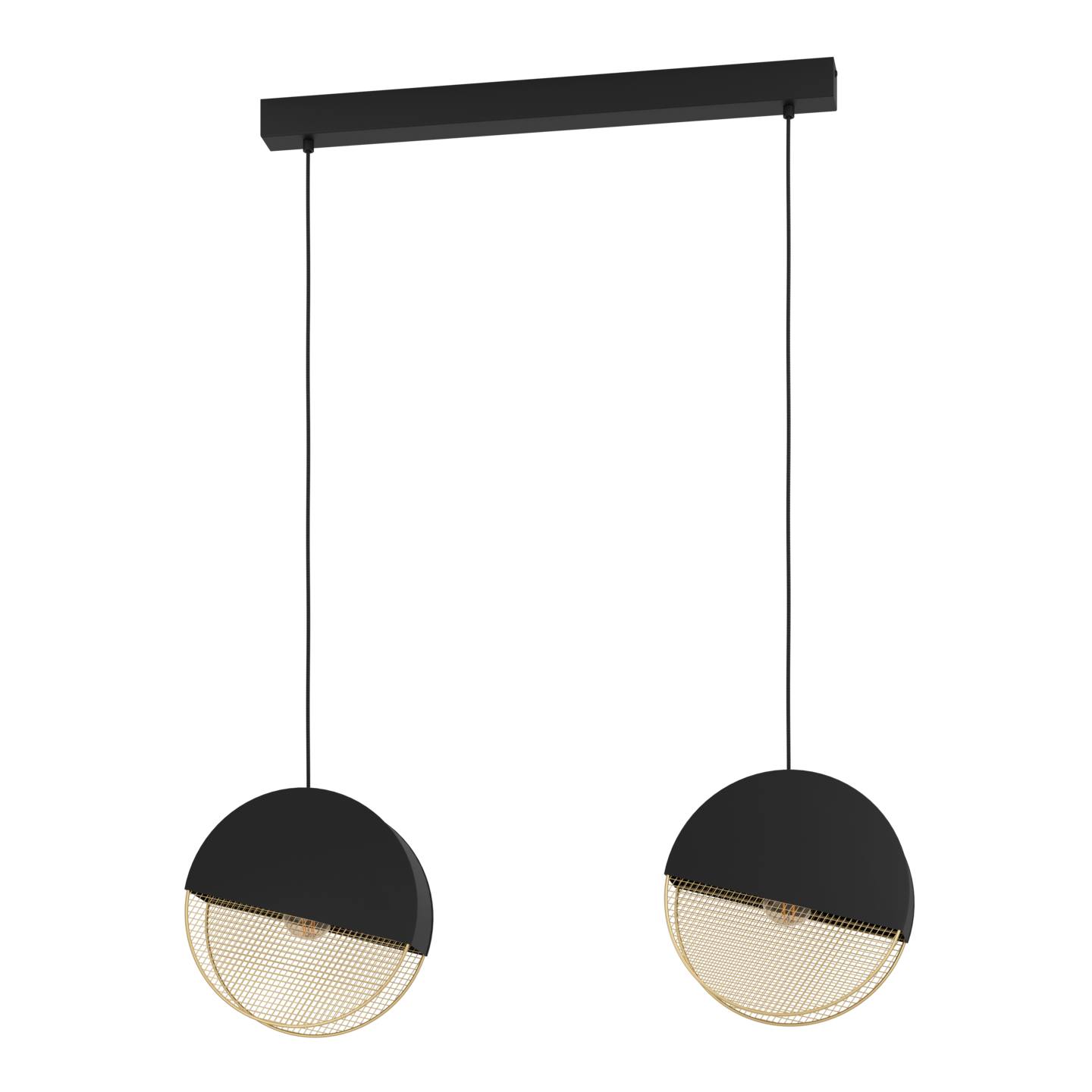 Riippuvalaisin EGLO Mumbles 2-os 2x40W 86x9cm musta/kulta