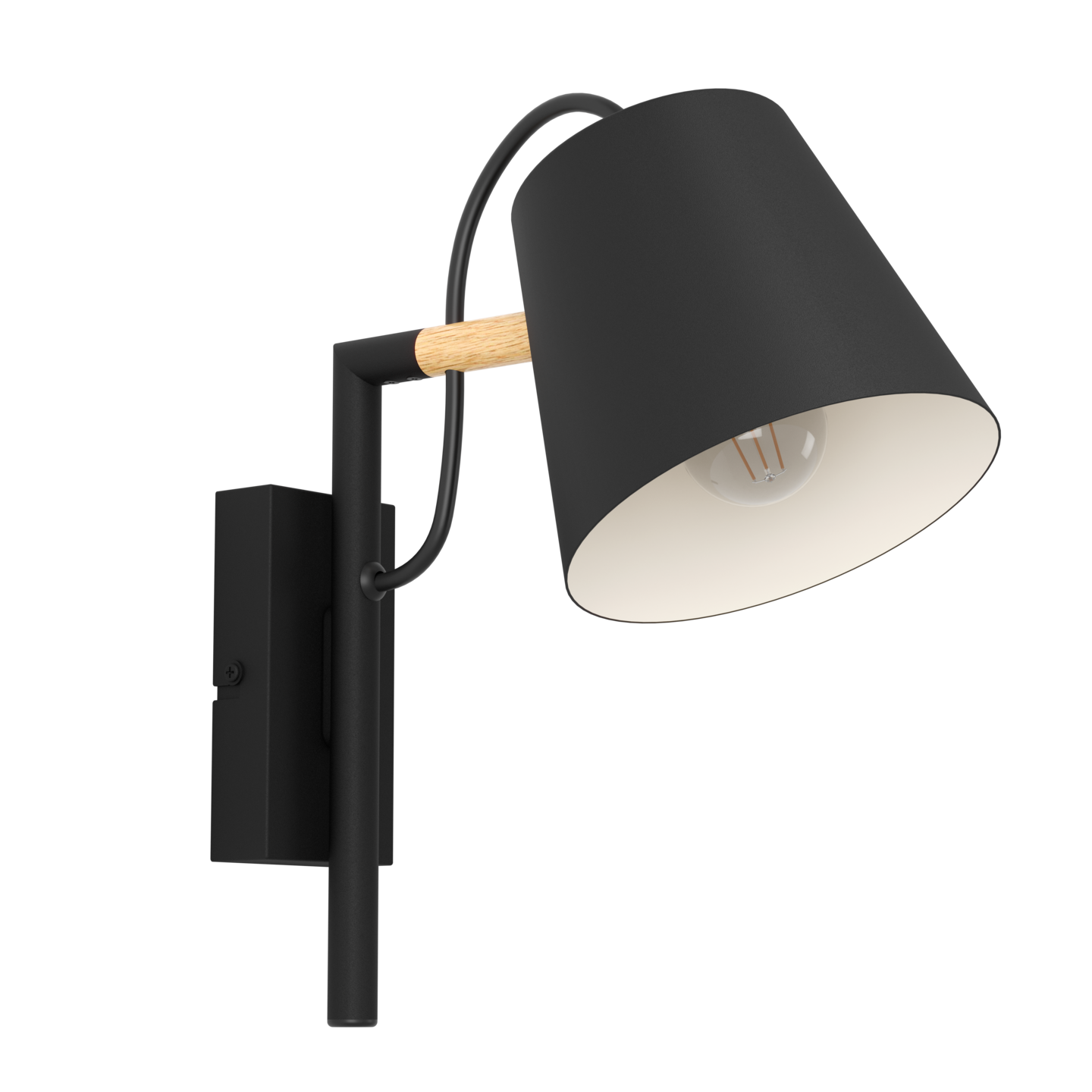 Seinävalaisin EGLO Lacey 40W 13,5x27,5cm musta/puu