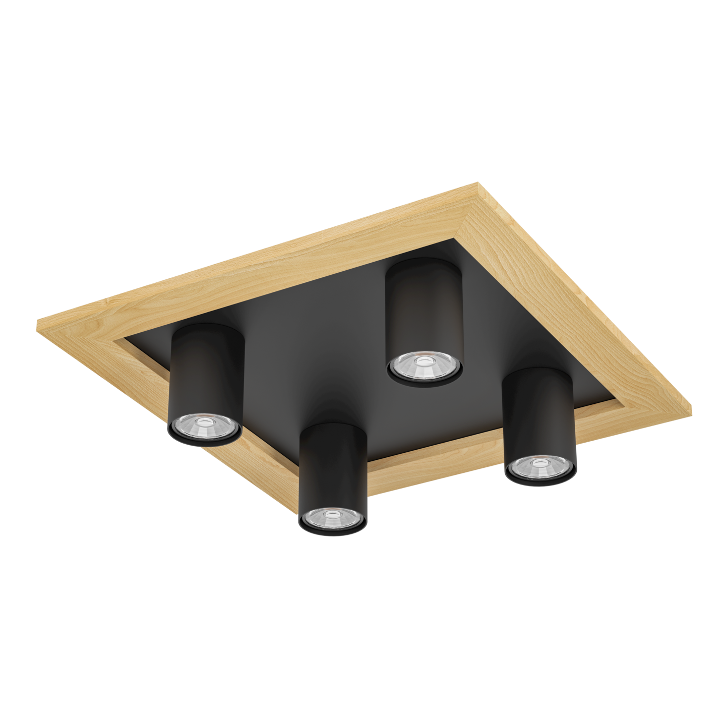 Kattovalaisin EGLO Valcasotto 1 led 4x4,5W 37x37cm musta/puu