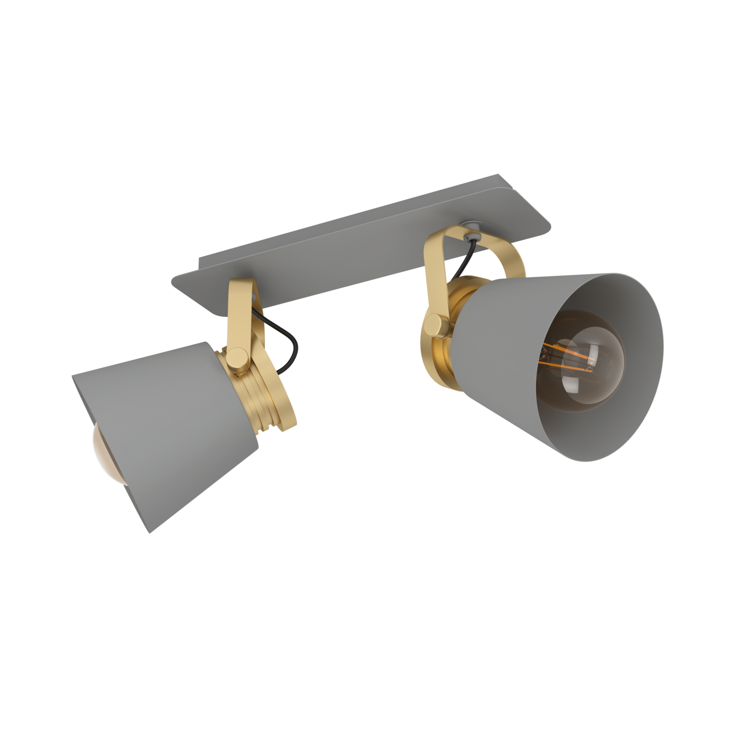 Spottivalaisin EGLO Twicken 2-osainen 2x40W 37x20,5cm harmaa/kulta