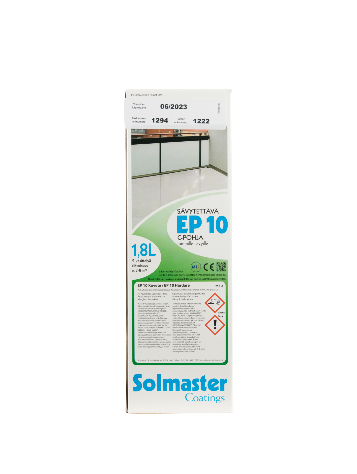 Epoksipinnoite Solmaster EP 10 1,8l C sävytettävä