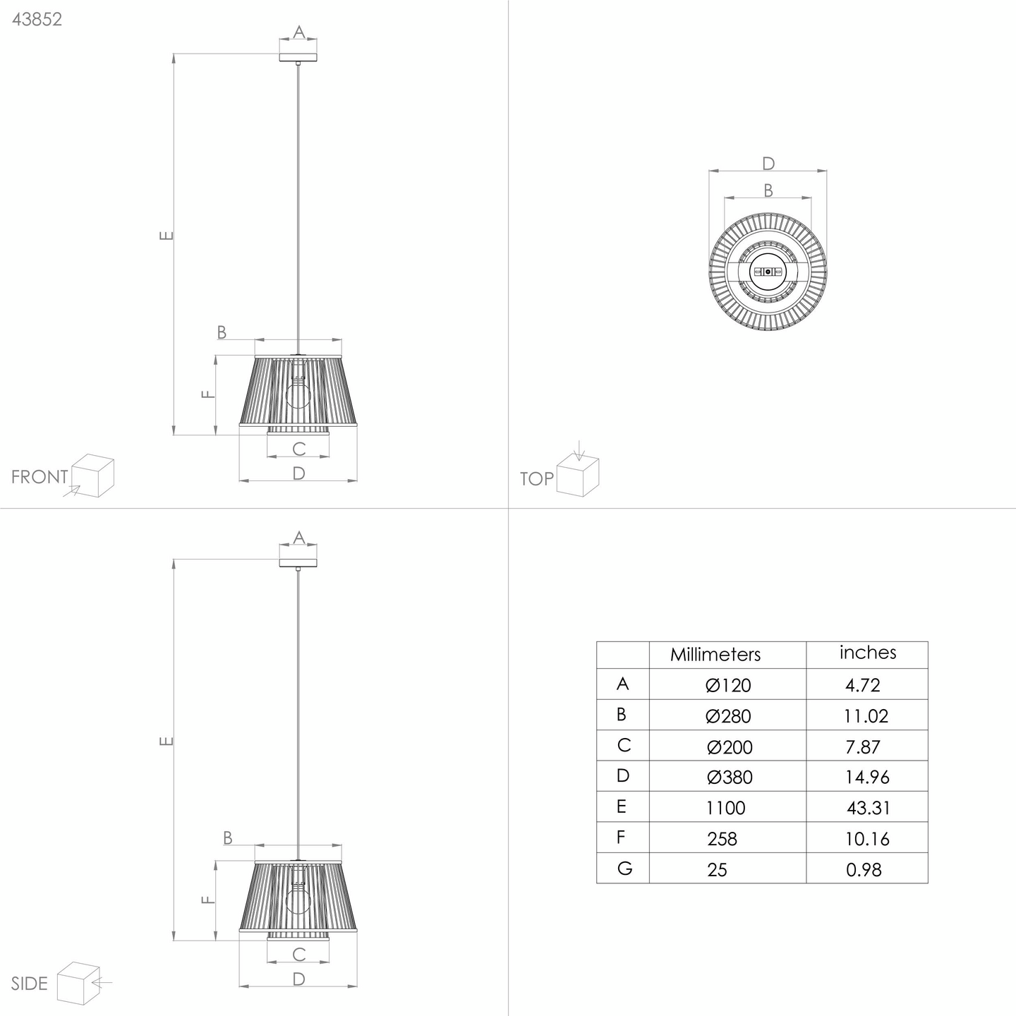 Riippuvalaisin EGLO Hykeham 38cm bambu
