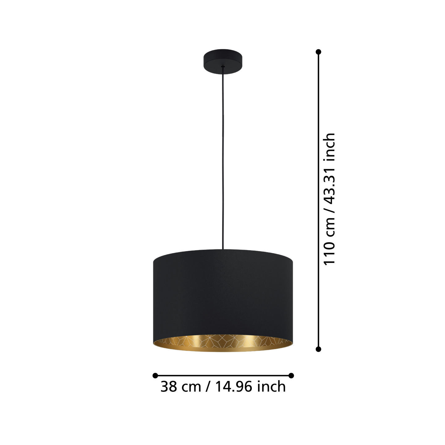 Riippuvalaisin EGLO Zaragoza 38cm musta