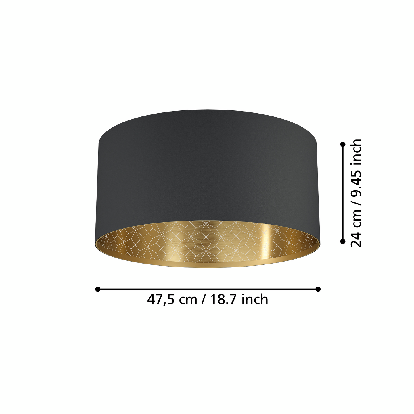 Kattovalaisin EGLO Zaragoza 48cm musta