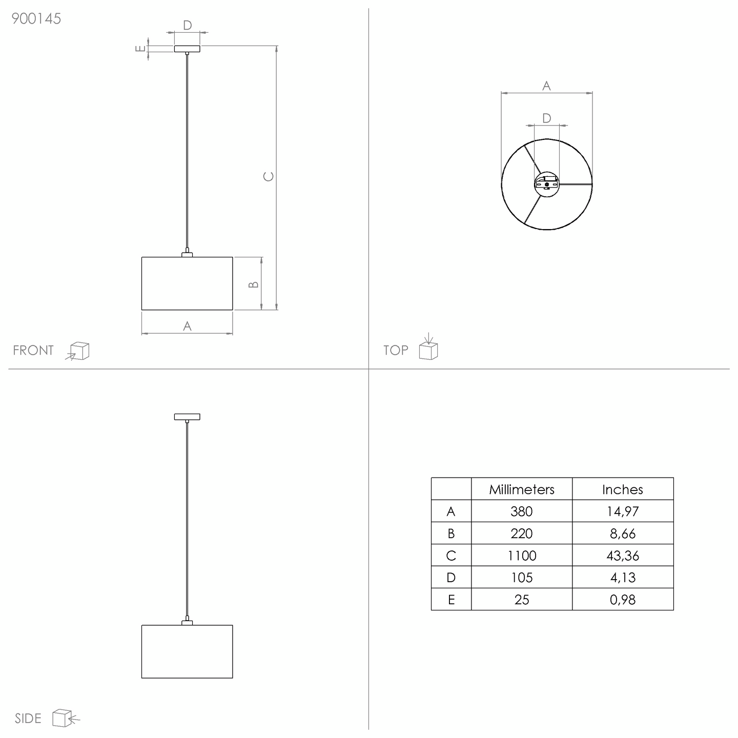 Riippuvalaisin EGLO Zaragoza 38cm musta