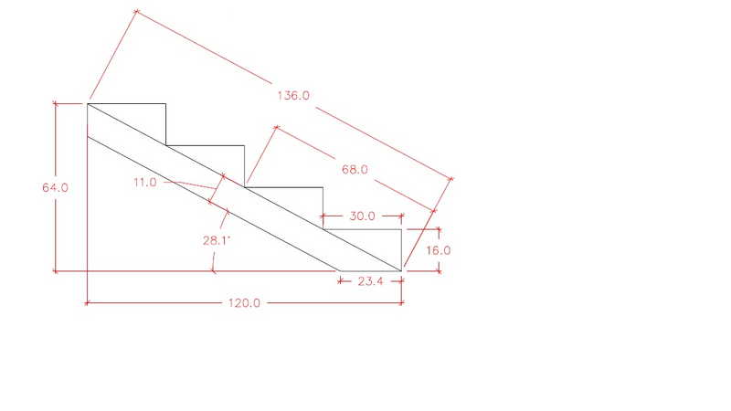 Porrasrunko PROF 4 askelmaa 160/300mm