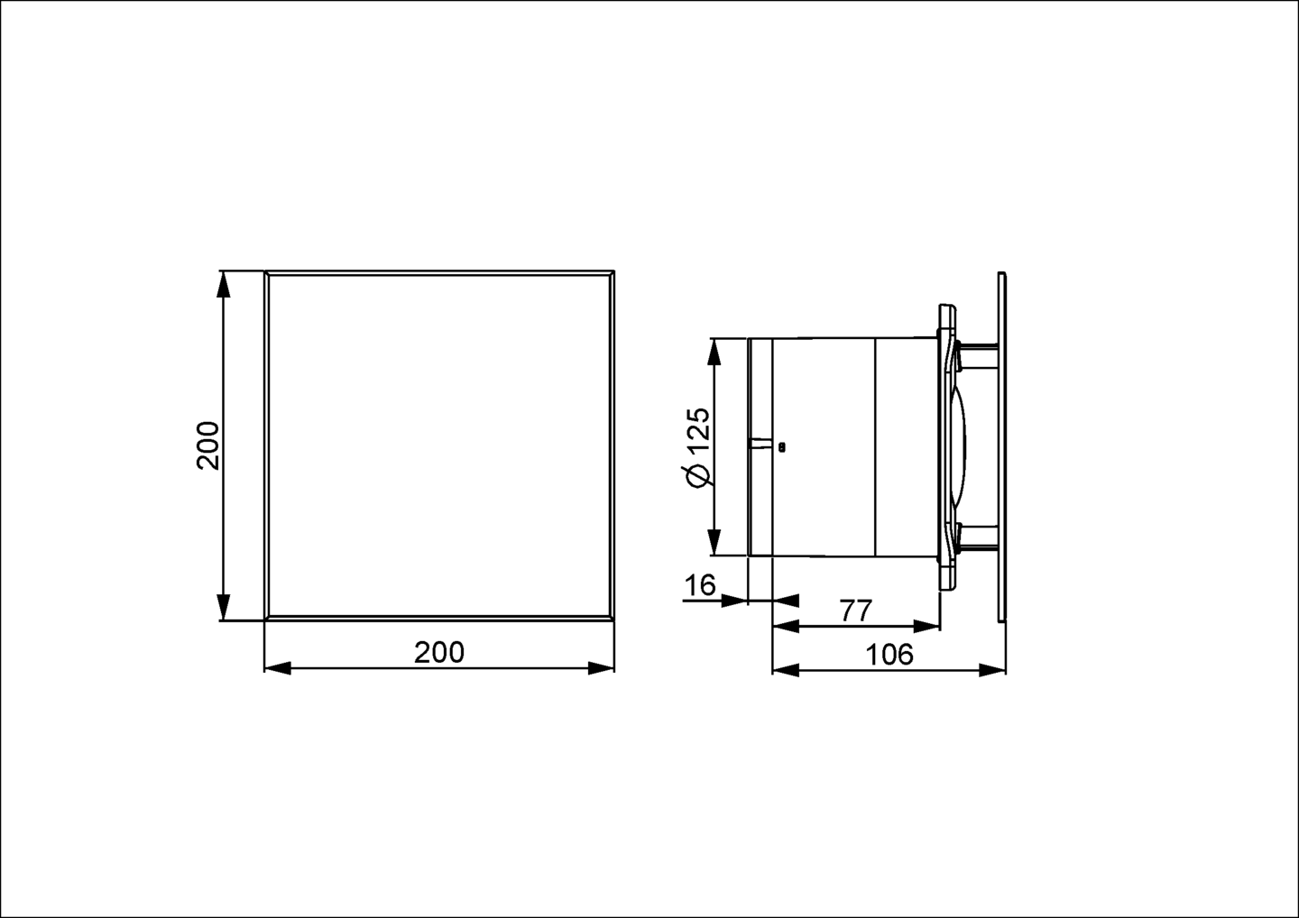 Kylpyhuonepuhallin PROF KWS125T ajastin