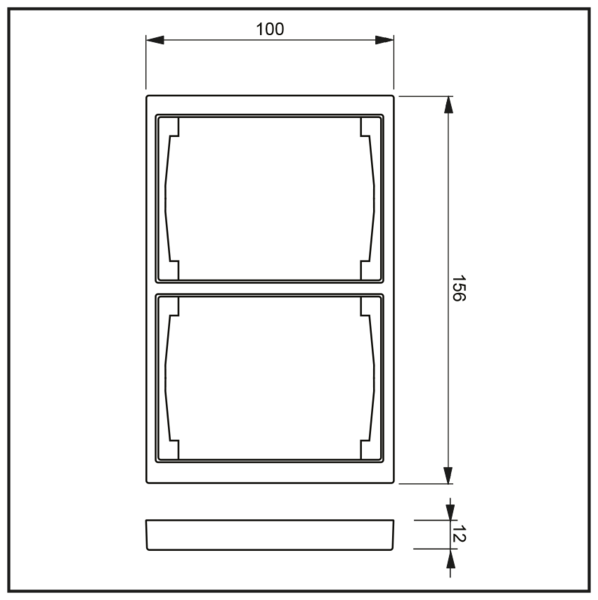 Peitelevy ABB Impressivo 2-osainen 1722F100-885P 100mm