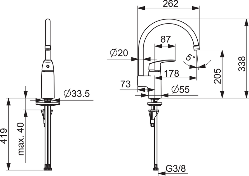 Keittiöhana Oras 1038F-104 Safira