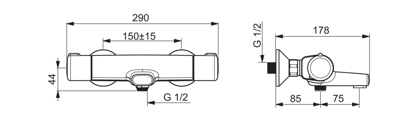 Amme- ja suihkuhana Oras 7462U Nova termostaattinen