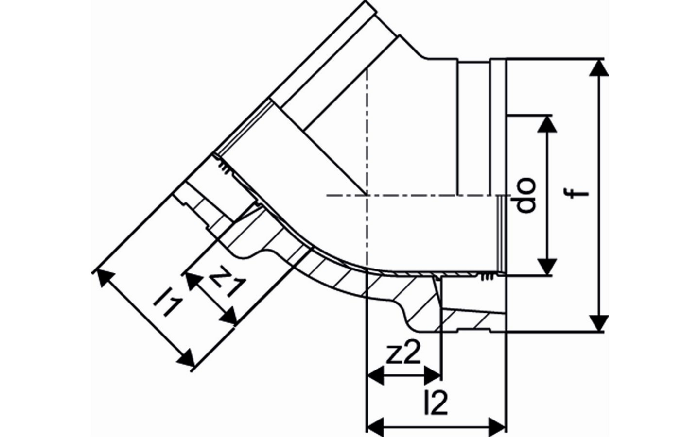 Käyrä eristetty Uponor 160x45