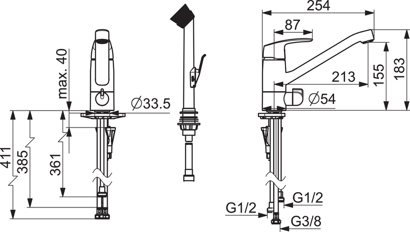 Aputilahana Oras 1027FS Safira pesukoneventtiili pikapesimin