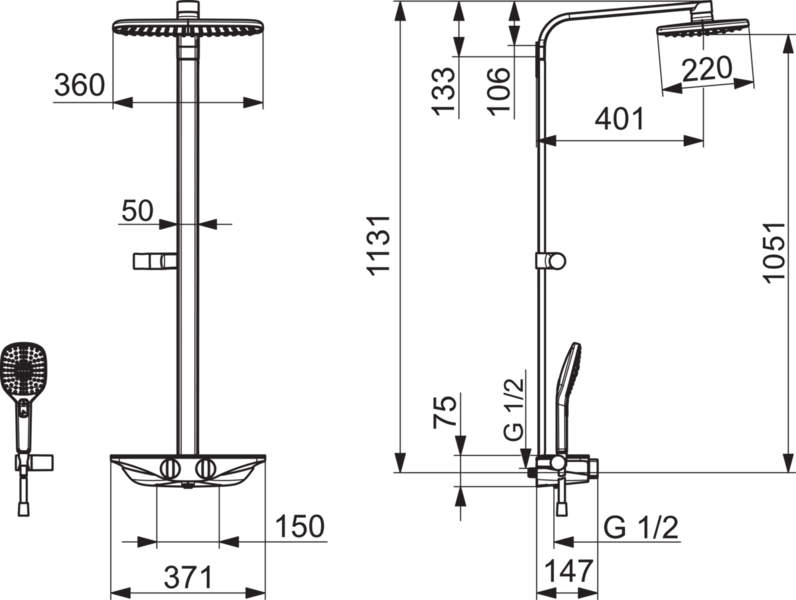 Sadesuihkuhana Oras 7590-15 Esteta