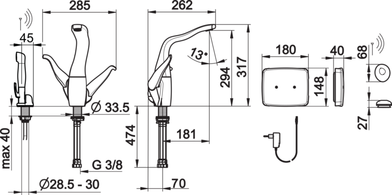 Keittiöhana Oras Alessi 8223F Swan Smart bidetta