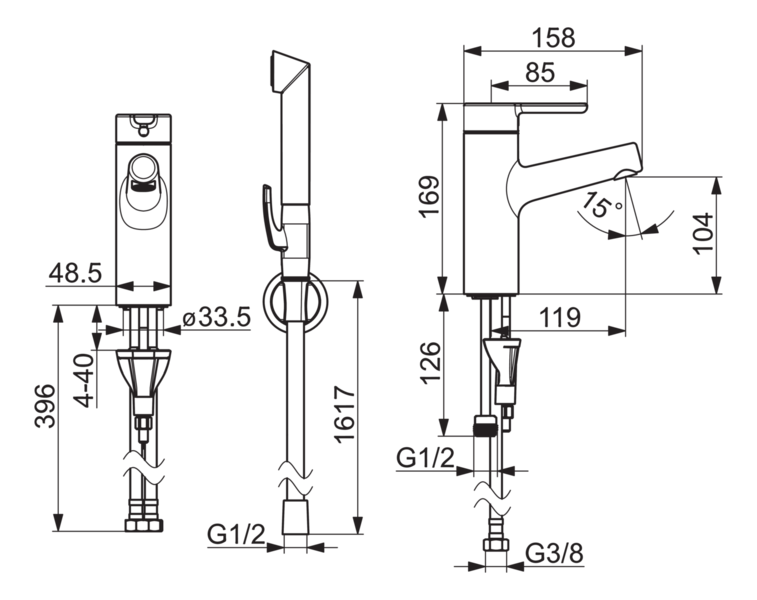 Pesuallashana Oras 3012F Inspera Bidetta