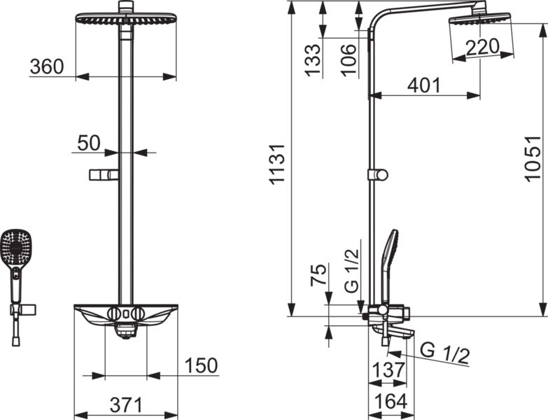 Sadesuihkuhana Oras Esteta Wellfit 7593-15