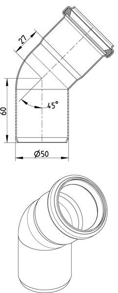 Kulmayhde Blücher haponkestävä teräs 50x45