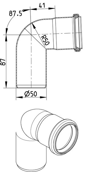 Kulmayhde Blücher haponkestävä teräs 50x87,5