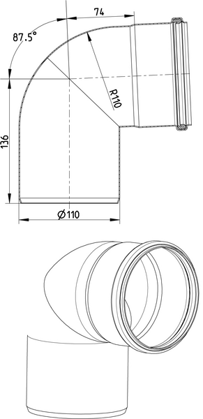 Kulmayhde Blücher haponkestävä teräs 110x87,5