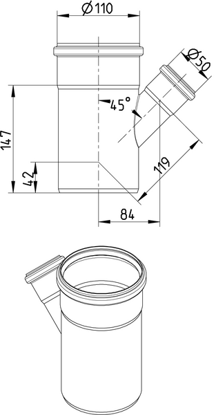 Haarayhde Blücher haponkestävä teräs 110x50x45