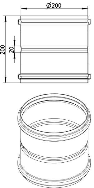 Kaksoismuhvi Blücher 200 haponkestävä teräs