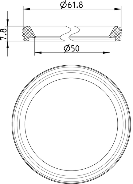 Huulitiiviste Blücher NBR musta/keltainen 50mm