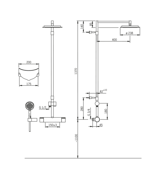 Sadesuihkuhana Oras Cubista 2892 & Hydra