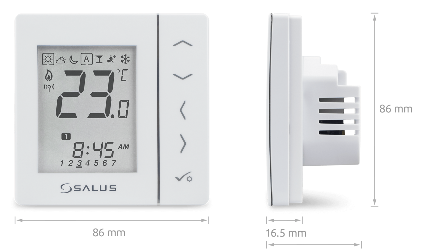 Säätöjärjestelmä SALUS huonetermostaatti VS10WRF valkoinen