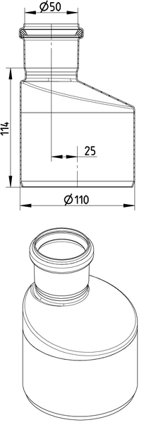 Supistusyhde BLÜCHER 50x110mm epäkeskeinen haponkestävä teräs