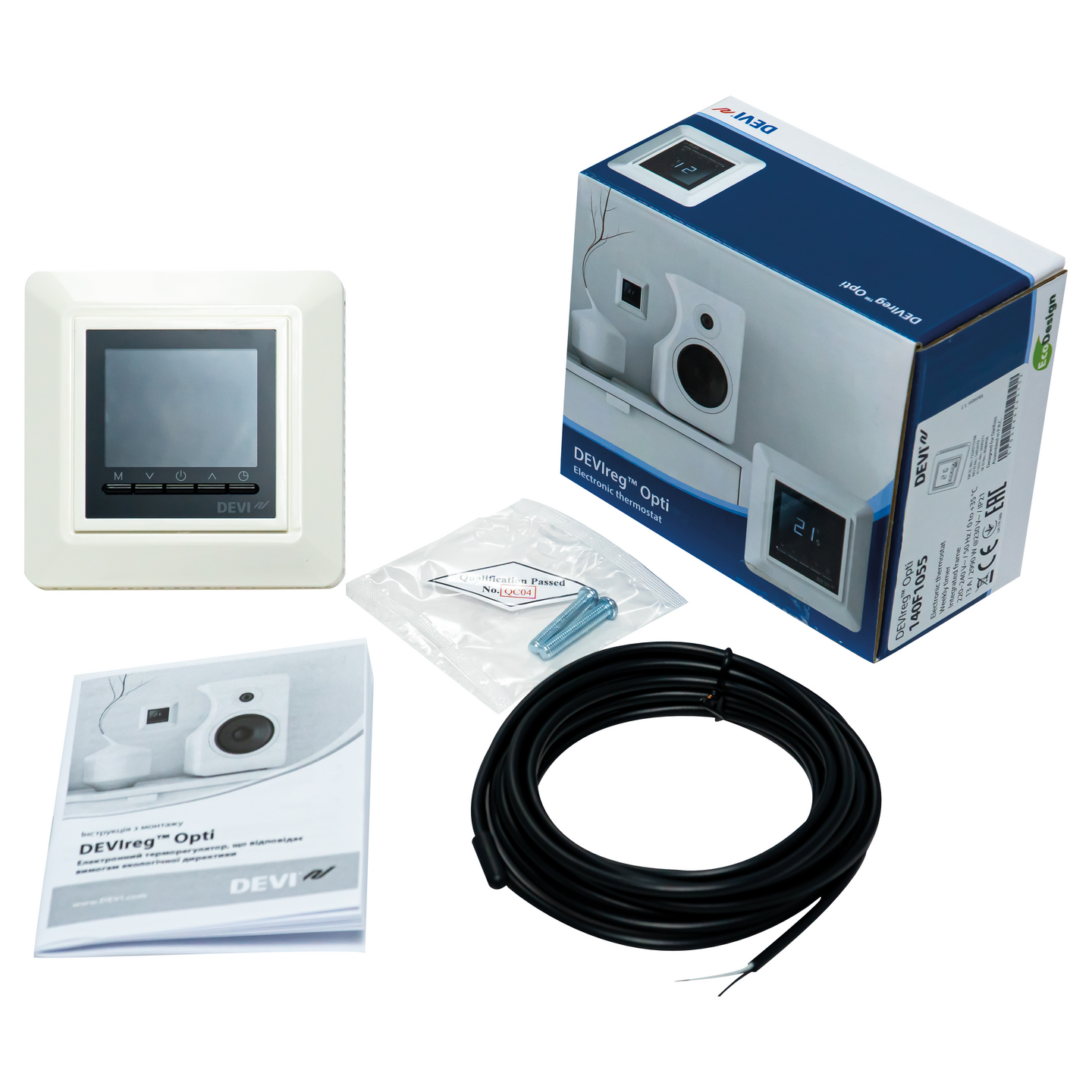 Yhdistelmätermostaatti Devireg Opti valkoinen