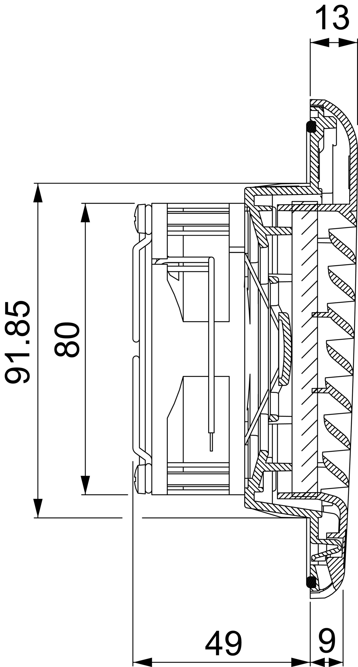 Tuuletin Schneider Electric suodatintuuletin 38m3/h 230V