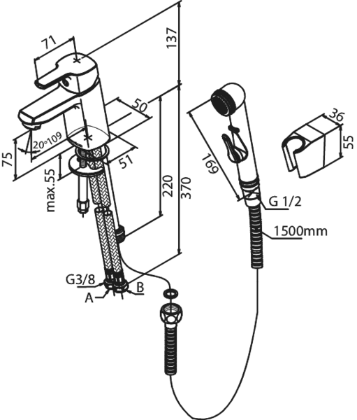 Pesuallashana Damixa Pine 17030 bide
