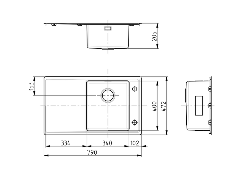 Keittiöallas Alveus Stricto 10 Oikea rst