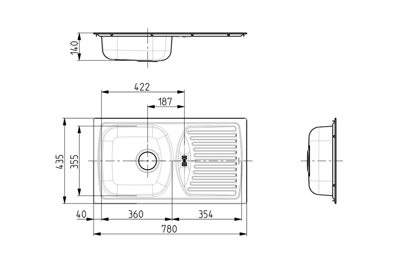 Keittiöallas Alveus Basic 150 rst