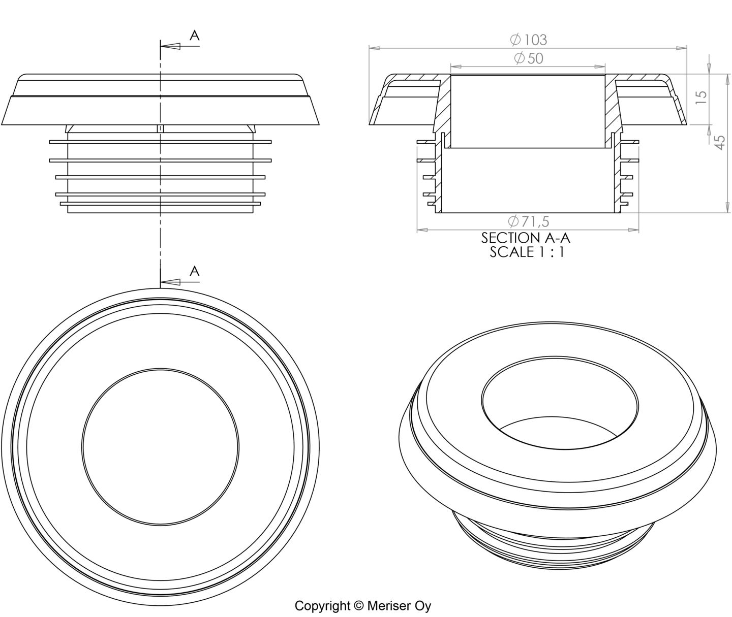 Vesilukon yhde Merika 75x50